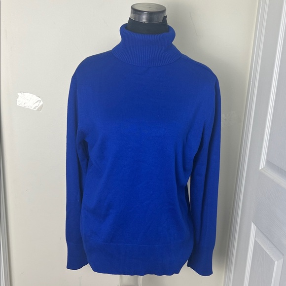 Cable & Gauge Sweaters - Cable & Gauge Royal Blue Turtleneck Sweater
